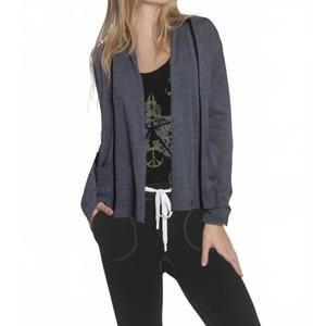 NEW LABEL+THREAD women's brooklyn drape cardigan in charcoal